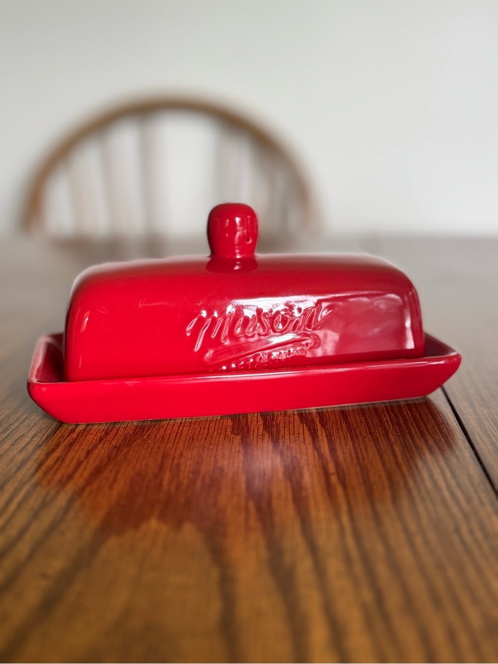 Mason Red Ceramic Butter Dish